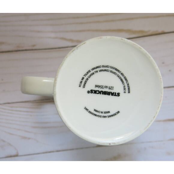 STARBUCKS Holiday Christmas Mug White Green Ornaments 2016 Coffee Winter - Picture 4 of 4